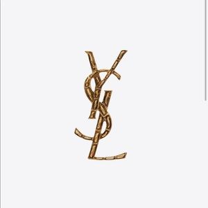 OPYUM YSL CROCODILE BROOCH IN GOLD BRASS